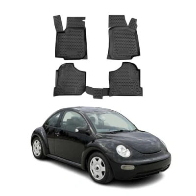 Abbildung von OMAC A011905 Fußmattensatz Gummi, TPE (thermoplastischer Elastomer) 4 schwarz VOLKSWAGEN: New Beetle Schrägheck