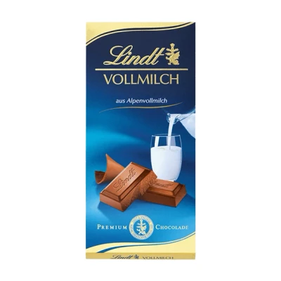 Abbildung von Lindt Vollmilch Tafel Schokoladentafelfeinste Alpenvollmilch Chocolade glutenfrei 100g Schokoladengeschenk