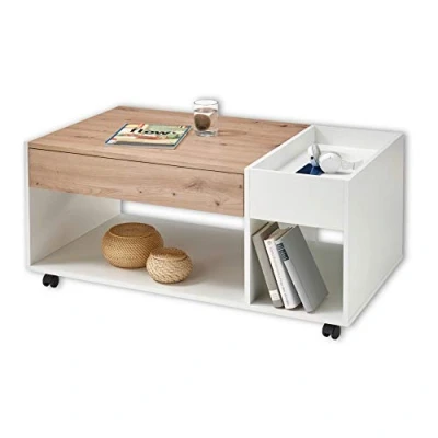Abbildung von HBZ Couchtisch &quot;Emil&quot;, rollbar, Tisch mit Schubkasten push to open