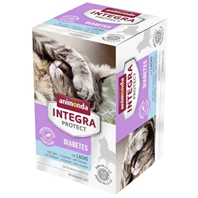 Abbildung von animonda INTEGRA PROTECT Katzenfutter nass Diabetes Lachs (6 x 100g), vom Tierarzt empfohlen bei mellitus, mit Veterinären entwickeltes Diätalleinfutter für erwachsene Katzen