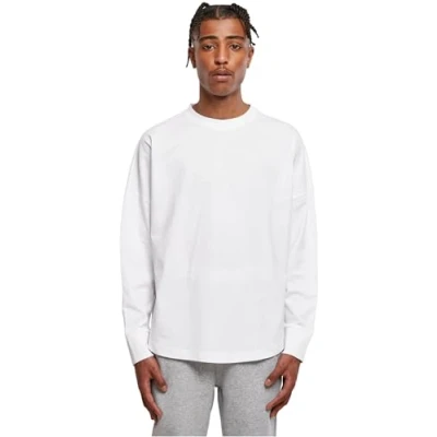 Abbildung von Build Your Brand Herren BY198 Oversized Cut On Sleeve Longsleeve T Shirt, White, 3XL