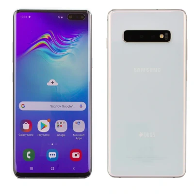 Abbildung von Samsung Galaxy S10+ Smartphone (16.3cm (6.4 Zoll) 128 GB interner Speicher, 8 RAM, prism Weiß) [Standard] Deutsche Version
