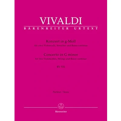 Abbildung von Konzert für zwei Violoncelli, Streicher und Basso continuo g Moll RV 531