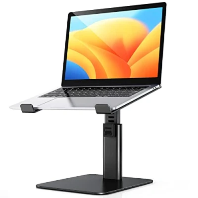 Abbildung von Babacom Laptop Ständer, 8 Höhenverstellbar Aluminium Stand, Ergonomischer Belüfteter Laptopständer Kompatibel mit MacBook, Air, Pro, Lenovo, Alle 10&quot; 16&quot; Notebooks Schwarz