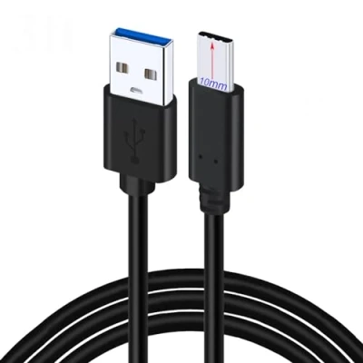 Abbildung von 2M USB C Kabel (Langer STECKER 10mm) für BlackView BL6000 Pro, BV5100 BV5900 BV6100 BV6300 BV6600 BV6800 Pro BV6900 BV9500 Plus BV9700 BV9800 BV9900 Ladekabel Type auf A 3.0 Datenkabel