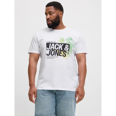 Abbildung von Jack &amp; Jones PLUS SIZE LOGO Tshirt print, Herren, Größe: 4XL, White
