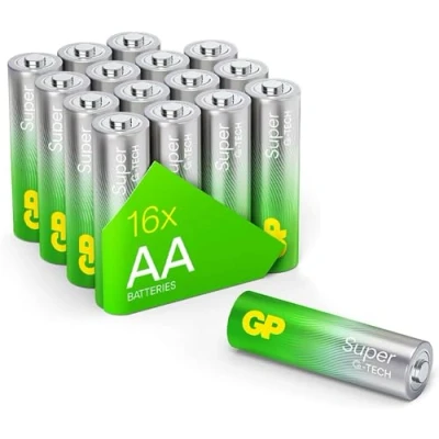 Abbildung von GP Batterien AA 1,5V Super Alkaline Longlife G TECH Technologie, Vorratspack mit 16 Stück Mignon R6