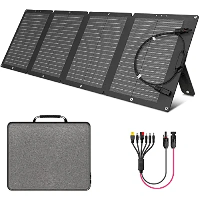 Abbildung von SinKeu Faltbares Solarpanel 120W,Monokristalline Solarmodul für G600 Tragbare Powerstation,Solarladegerät Leicht und wasserdicht Balkon Wohnwagen Campingreisen Outdoor Garten…