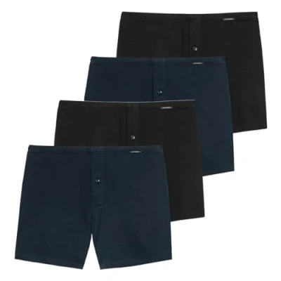 Abbildung von Schiesser 2 PACK Boxershorts, Herren, Größe: 2XL, Schwarz/dunkelblau mix