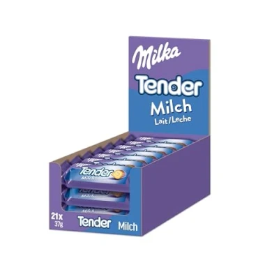 Abbildung von Milka Tender Milch 21 x 37g, Biskuit Rolle mit Milchcrèmefüllung und Vollmilchschokolade