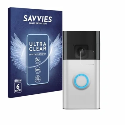 Abbildung von Savvies 6 Stück Schutzfolie für Ring Battery Video Doorbell Displayschutz Folie Ultra Transparent