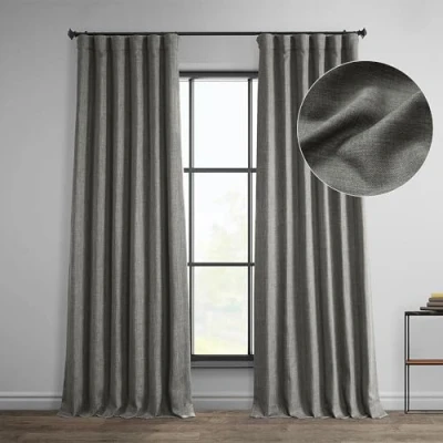 Abbildung von HPD Half Price Drapes Verdunkelungsvorhänge aus Leinenimitat, 274 cm lang, luxuriöse Leinenvorhänge für Schlafzimmer und Wohnzimmer (1 Paneel), 127 x cm, Blazergrau