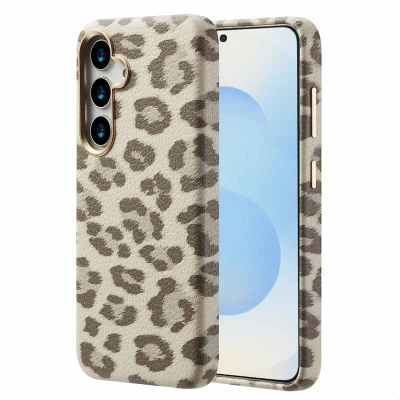 Abbildung von Samsung Galaxy S25 Hülle MagSafe Kunstleder Selencia Backcover Handyhülle Beige