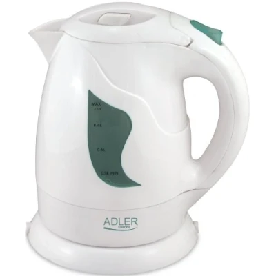 Abbildung von Elektrischer Wasserkocher ADLER AD 08W 1L weiß 1 Stk.