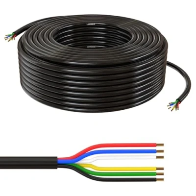 Abbildung von Lumonic 6x 0,34mm² LED Steuerleitung schwarz 50m I ummanteltes 6 adriges Kabel flexibel Geschirmtes Steuerkabel, LiYY Verlängerung, Stromkabel