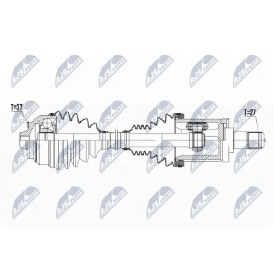 Abbildung von NTY NPW BM 055 Antriebswelle Vorderachse, Vorderachse links Schaltgetriebe, Automatikgetriebe, Getriebeautomatik 8 Gang BMW: X3