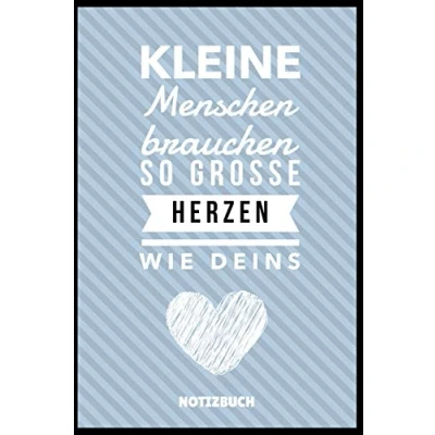 Abbildung von KLEINEN MENSCHEN BRAUCHEN SO GROSSE HERZEN WIE DEINS NOTIZBUCH: A5 Notizbuch PUNKTIERT als Geschenk für Lehrer Abschiedsgeschenk Erzieher und ... Terminplaner Kindergarten Kita Schule