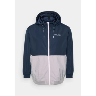 Abbildung von Jack &amp; Jones Jjerush HOOD Windbreaker, Herren, Größe: 6XL, Sky captain/white/light grey melange