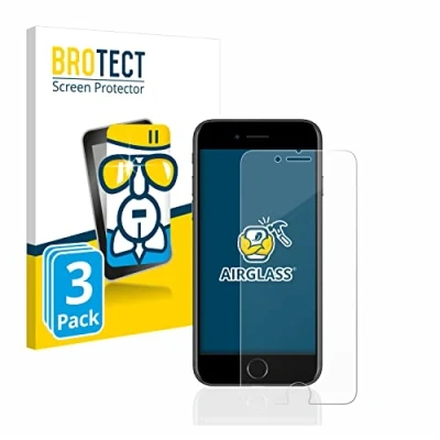 Abbildung von BROTECT Schutzglas für Apple iPhone 7/8 (3 Stück) Schutzfolie Panzer Folie Glas [Extrem Kratzfest 9H, Anti Fingerprint, Ultra Transparent]