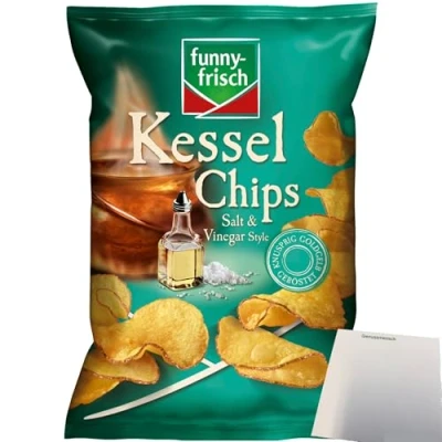 Abbildung von Funny Frisch Salt &amp; Vinegar Kesselchips (120g Packung) + usy Block