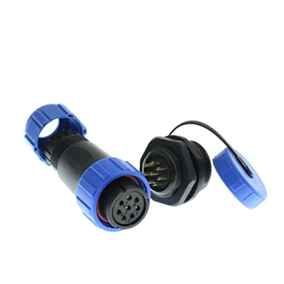Abbildung von ZBLZGP HE21 8 poliger Steckverbinder 5A 12mm Kabel IP68 Wasserdichter Stecker Buchse Aviation Circular Industrial Panel Mount
