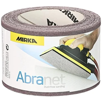 Abbildung von Mirka Abranet Netz Schleifrolle 75 mm x 10 m Klett / Korn P600 1 Rolle zum Schleifen von Holz, Spachtel, Lack, Kunststoff 545BI001613R