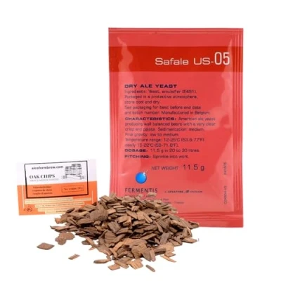 Abbildung von 1 x Fermentis Hefe US 05 + Eichenholz Chips, Bierhefe, Brauhefe