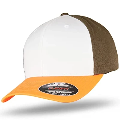 Abbildung von Flexfit Original Basecap Baseball Cap 3 Tone Orange White Olive S/M