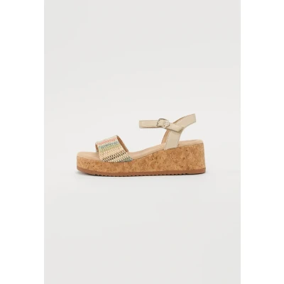 Abbildung von TOM Tailor Keilsandalette, Damen, Größe: 39, Cream/multi coloured Schuhe