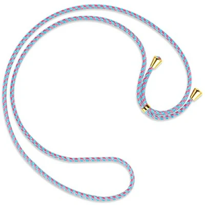 Abbildung von mtb more energy® Ersatz Band für Handykette Pink+Mint inklusive Endkappen (Gold) hochwertige Austausch Kordel Seil Kette