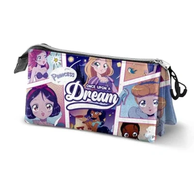Abbildung von Disney Prinzessinnen Comic Dreifach Federmäppchen, Mehrfarbig, 23 x 11 cm