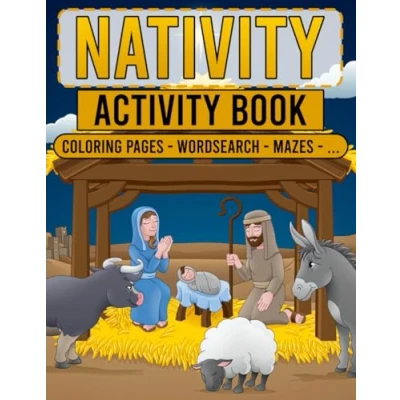 Abbildung von Nativity Activity Book: Countdown To Christmas With Simplified Bible Verses About Jesus for Preschool, Fun &amp; Relaxation