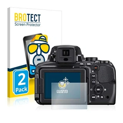 Abbildung von BROTECT Entspiegelungs Schutzfolie für Nikon Coolpix P900 (2 Stück) Matte Displayschutz Folie, Anti Reflex, Fingerprint