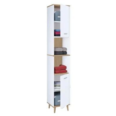 Abbildung von VCM Hochschrank Holz Badmöbel Bad Badschrank Landos (1 St)