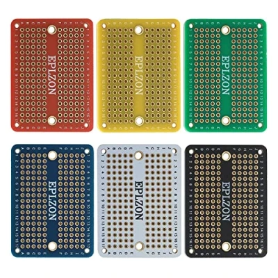 Abbildung von EPLZON Prototype Board Lötbares Breadboard Doppelseitig Leiterplatte PCB Circuit zum Schweißen von,DIY elektronische Artikel,Mehrfarbig(Packung mit 6 Stück)