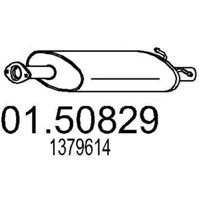 Abbildung von MTS 01.50829 Mittelschalldämpfer 730 FORD: Transit Mk6 Pritsche/Fahrgestell