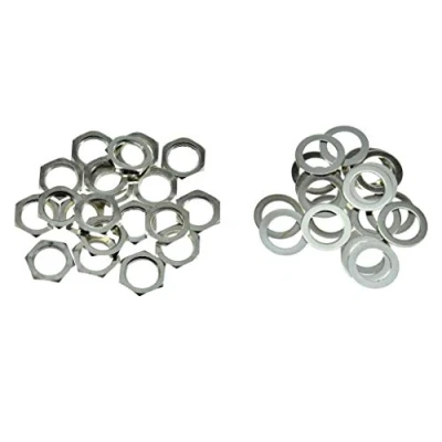 Abbildung von KAISH Northwest Guitars Gitarren Eingangs Ausgang, Buchsenmutter und Unterlegscheibe, für Gitarren, Nickel, 20 Stück