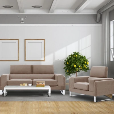 Abbildung von Barth 3 Sitzer Sofa mit Cordbezug Taupe Menzzo