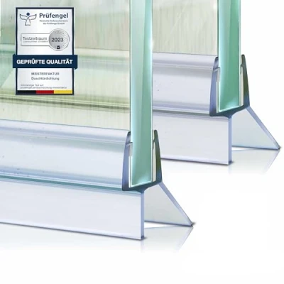 Abbildung von Meisterfaktur Duschdichtung 2x Verlängerter Wasserabweiser Ideale Dichtung für 4 bis 5mm Glastüren in Duschen (4 (transparent))