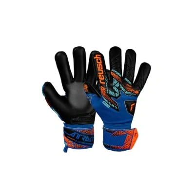 Abbildung von Reusch Attrakt Infinity NC Junior griffige und atmungsaktive Torwarthandschuhe Fußballhandschuhe für Kinder Jugendliche Jungen Mädchen perfekt geeignet Kunstrasen