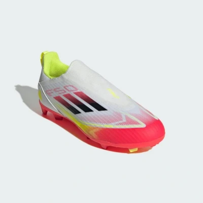 Abbildung von adidas Performance F50 League LL FG/MG Unisex Fußballschuh Nocken für Kinder, Größe: 38 2/3, White/core black/solar yellow Schuhe