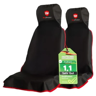 Abbildung von Pro2Protect [Test SEHR GUT Auto Sitzbezüge 2er Set Autositzschoner, Sitzauflage, Sitzbezug für Vordersitze, Sitzschoner, Autositzauflage Schonbezug Autositz vorne, Autositzbezüge