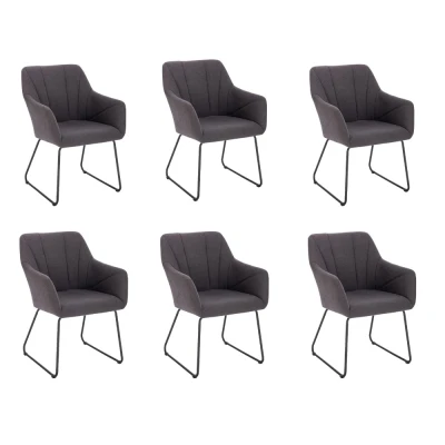 Abbildung von HOME DELUXE Armlehnenstuhl 6er Set PAKU Anthrazit