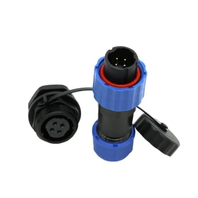 Abbildung von ZBLZGP SD16 4 poliger Industriestromstecker Wasserdicht IP68 Stecker Buchse Kunststoff Aviation Panel Montage Drahtkabelstecker