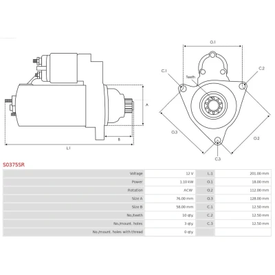 Abbildung von Starter AS PL S0375SR