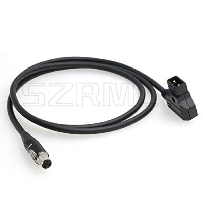 Abbildung von SZRMCC TVLogic VFM Monitor Alphatron EVF Stromkabel D Tap 2 poliger Stecker auf Mini XLR 4 polige Buchse (gerades Kabel)