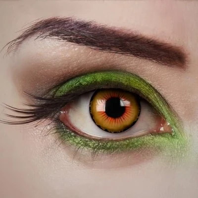 Abbildung von aricona Orange Gelbe Kontaktlinsen Sunflare, 2 Stück Farbige Halloween Linsen ohne Stärke für Cosplay, Karneval, Fasching, Motto und Kostüm Partys