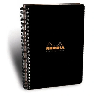 Abbildung von Rhodia 193409C Meeting Book (mit Spiralbindung, 22,5 x 29,7 cm, 80 Blatt) 1 Stück schwarz