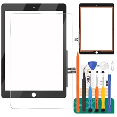 Abbildung von Touchscreen Digitizer für iPad 9.7 2018 A1893 A1954, Glas A1954 Touch Display Panel teile Kit mit gehärtetem + Werkzeug (nicht LCD, ohne Home Taste) (schwarz)