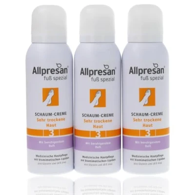 Abbildung von Allpresan Fuß spezial Nr. 3 Schaum Creme mit beruhigendem Duft Fußcreme für sehr trockene Haut Zur täglichen Fußpflege trockener Füße 125 ml (3)